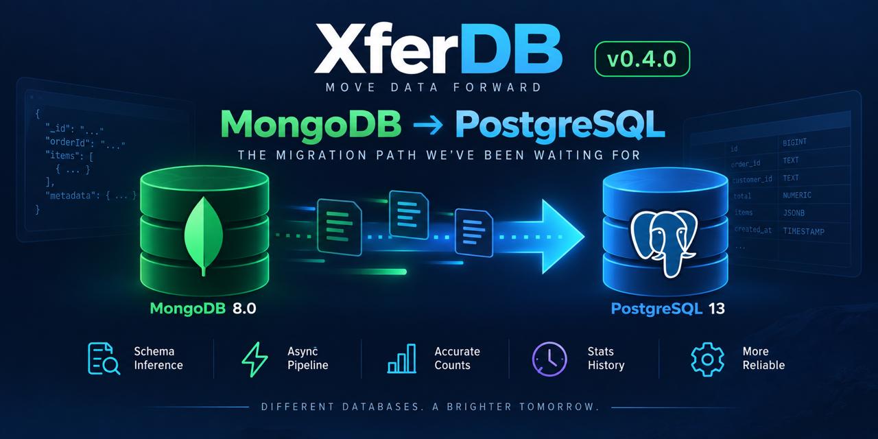 XferDB v0.4.0 — MongoDB to Postgres, the migration path we’ve been waiting for